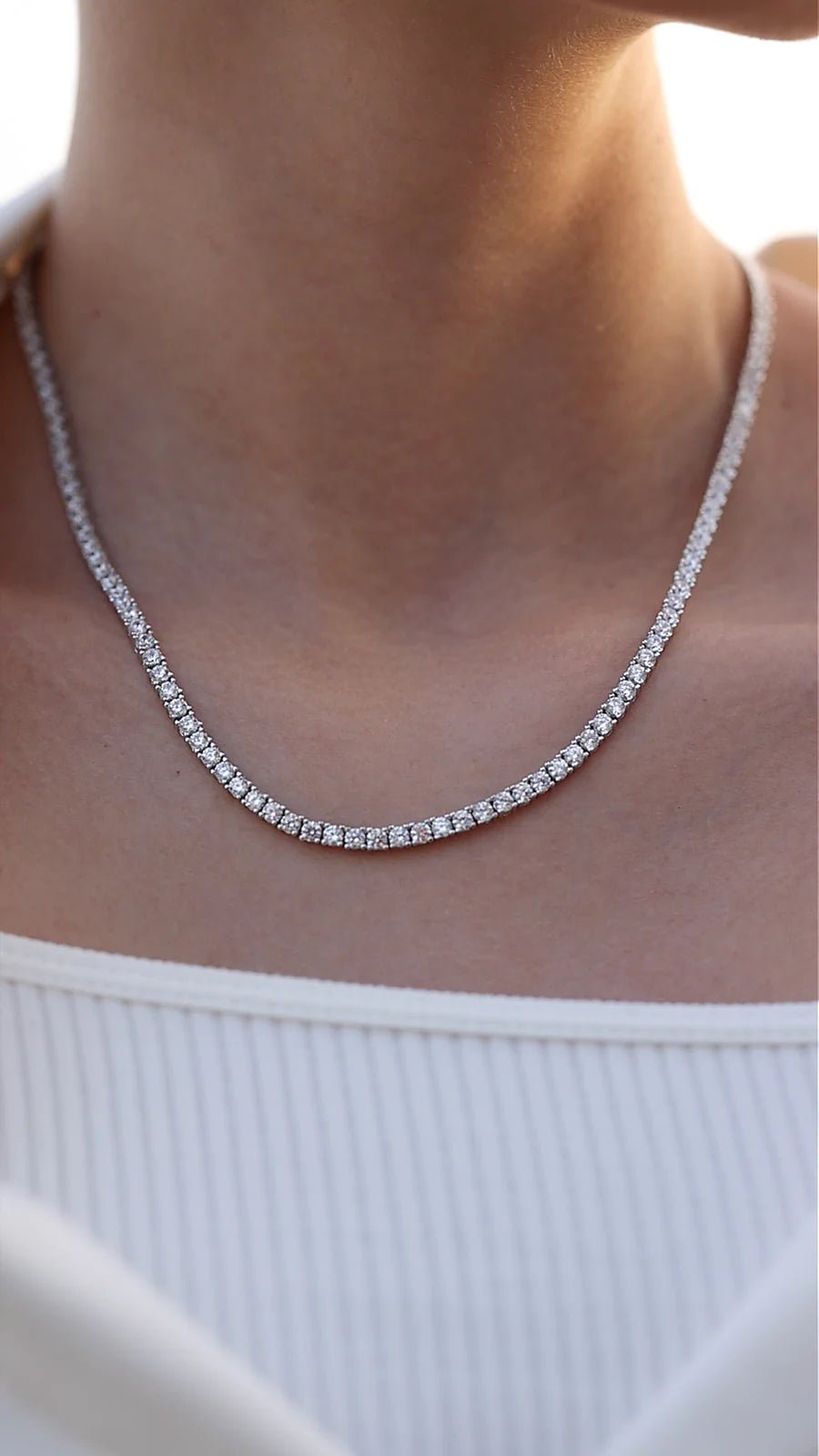 3mm Tennis Necklace Silver - ARTSY SILVER
