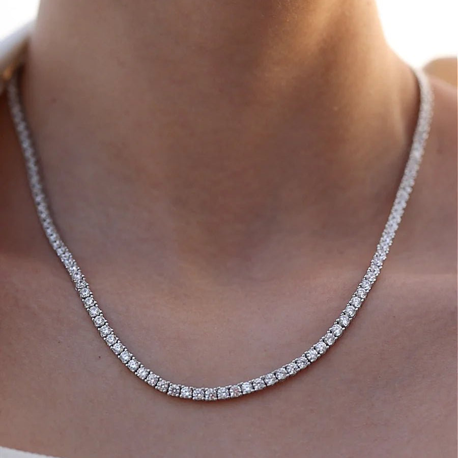 3mm Tennis Necklace Silver - ARTSY SILVER