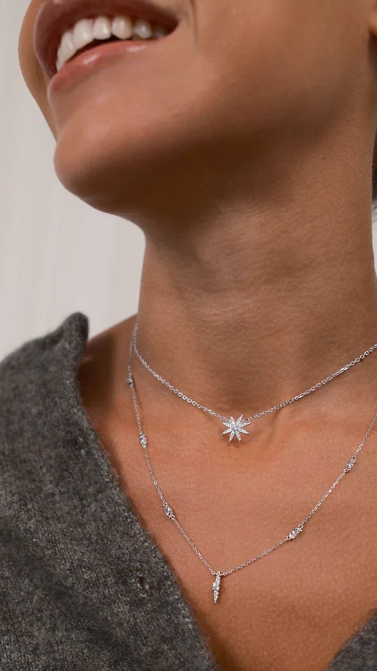 Light Of The Stars Layered Adjustable Necklace - ARTSY SILVER
