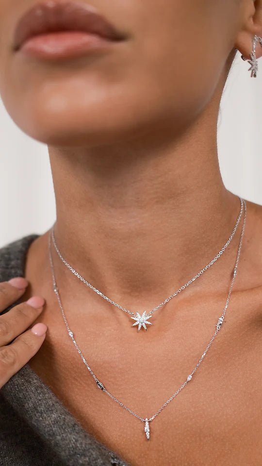Light Of The Stars Layered Adjustable Necklace - ARTSY SILVER