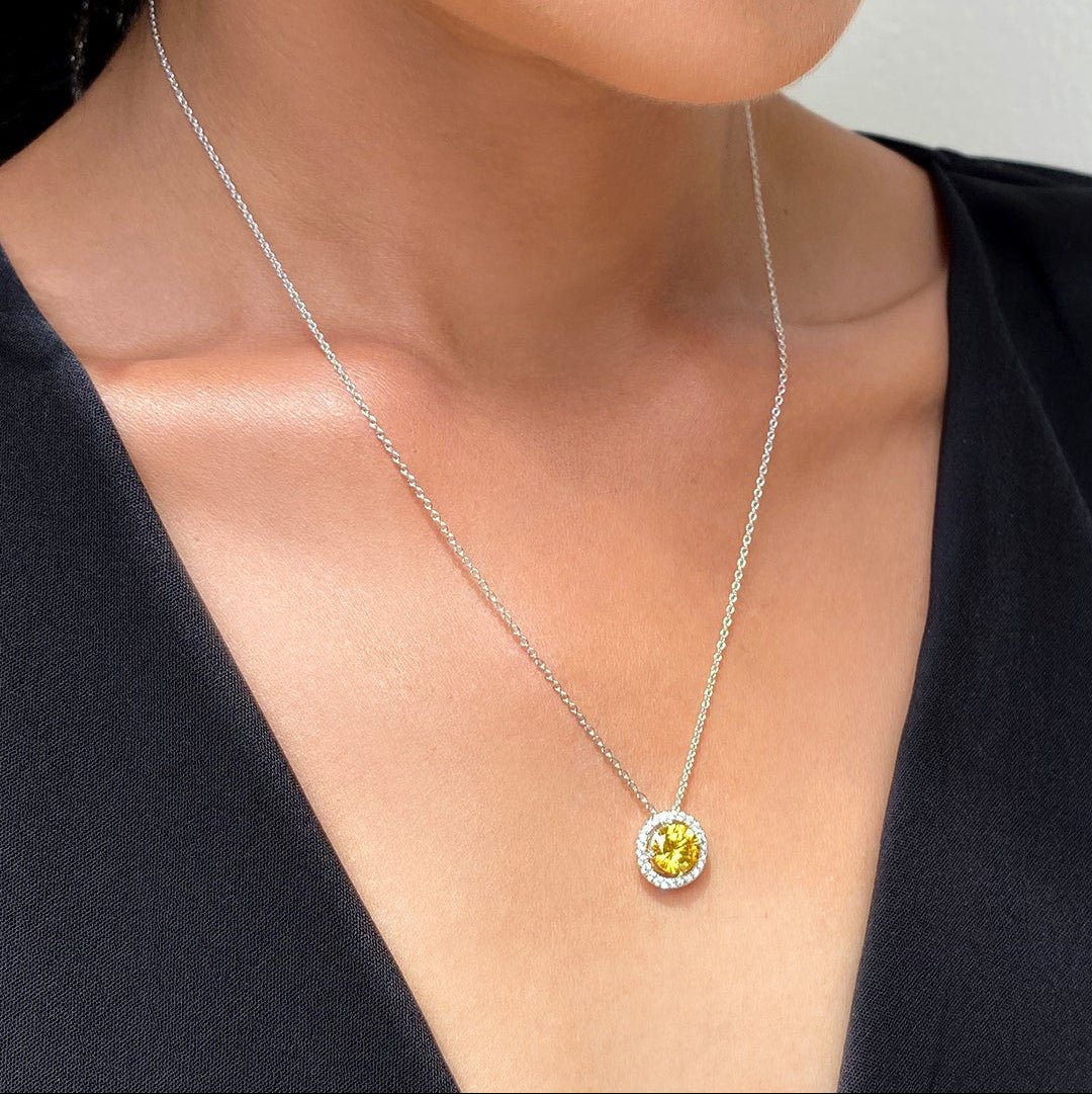 Sweet Dreams Yellow Zircon Necklace - ARTSY SILVER