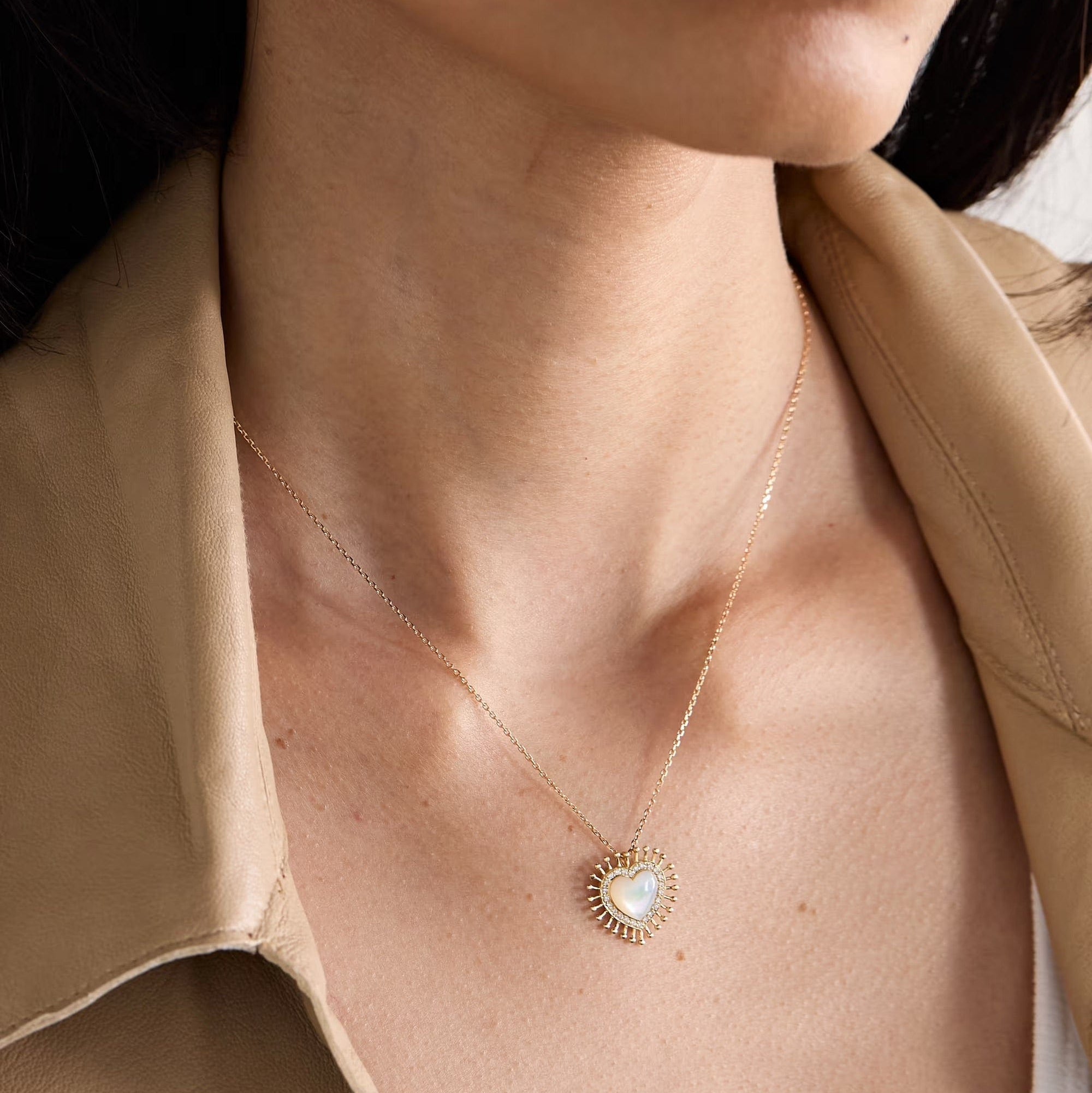 Sweet Heart Opal Necklace - ARTSY SILVER