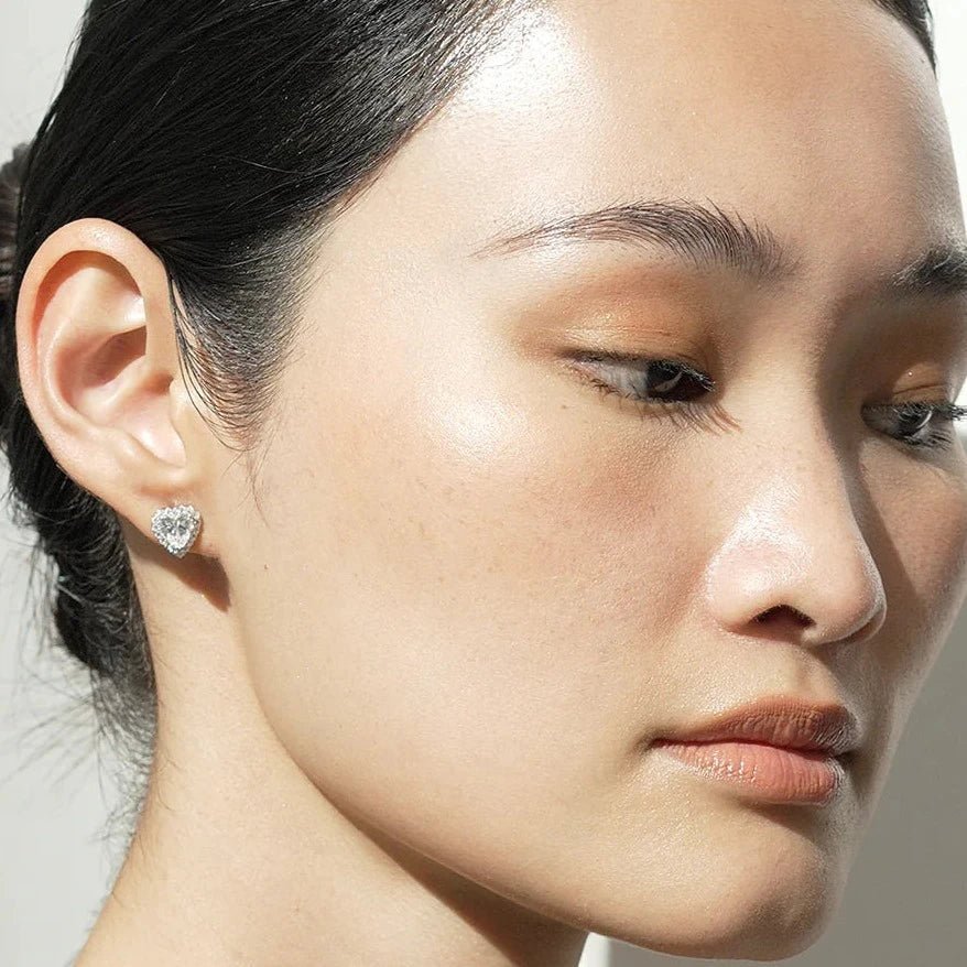 Sweetheart Silver Zircon Earrings - ARTSY SILVER