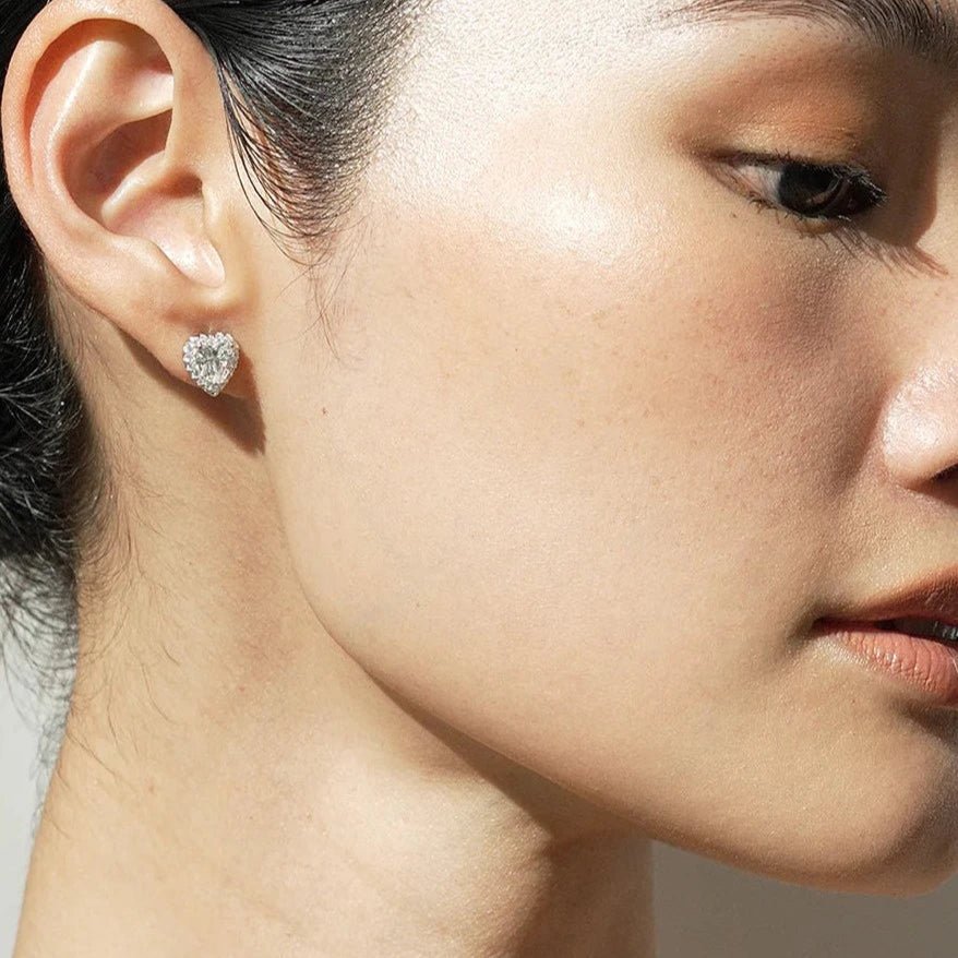 Sweetheart Silver Zircon Earrings - ARTSY SILVER