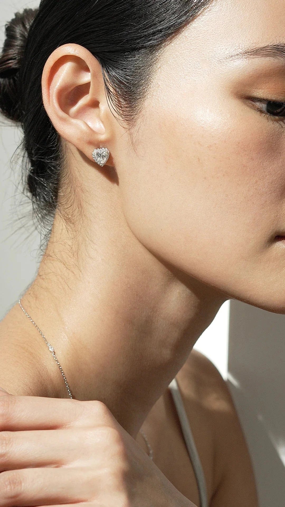 Sweetheart Silver Zircon Earrings - ARTSY SILVER