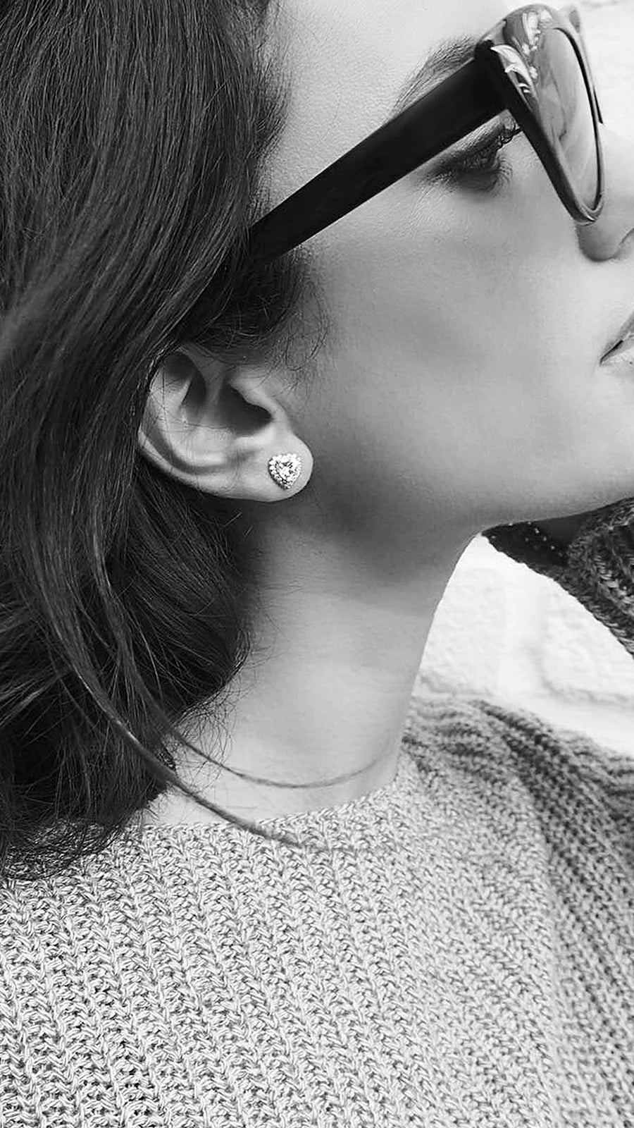 Sweetheart Silver Zircon Earrings - ARTSY SILVER