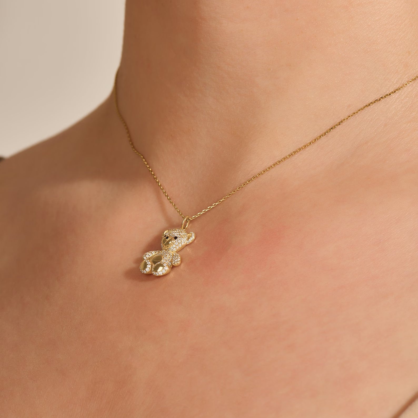 Teddy Bear Necklace - ARTSY SILVER