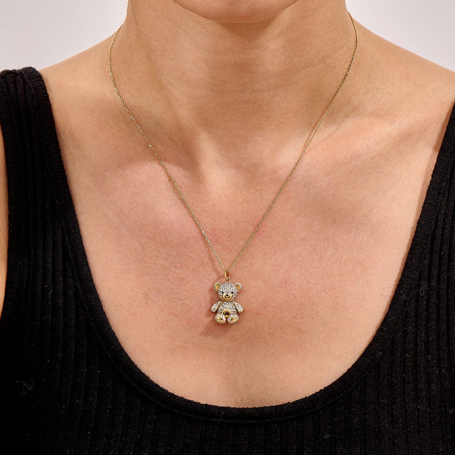 Teddy Bear Necklace - ARTSY SILVER