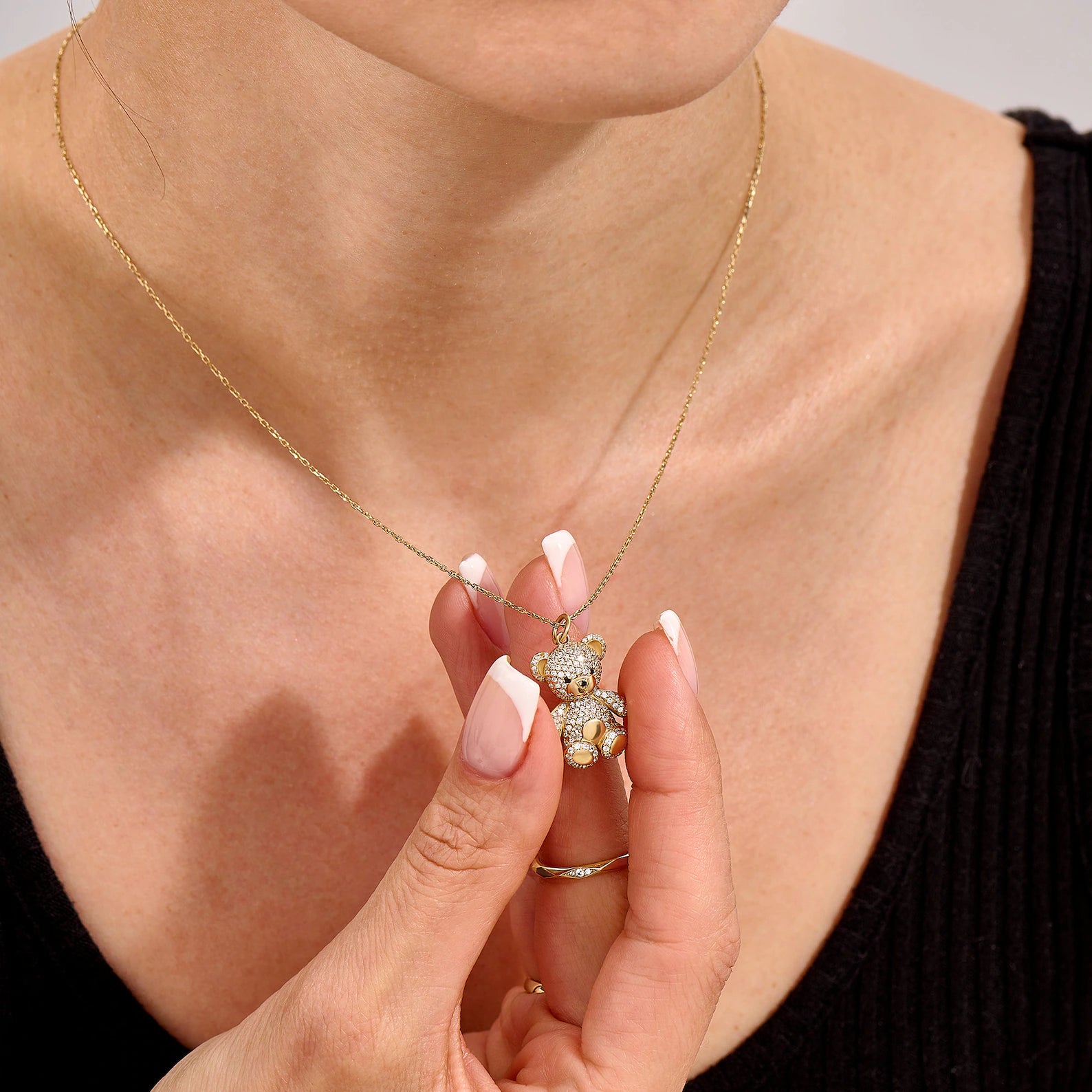 Teddy Bear Necklace - ARTSY SILVER