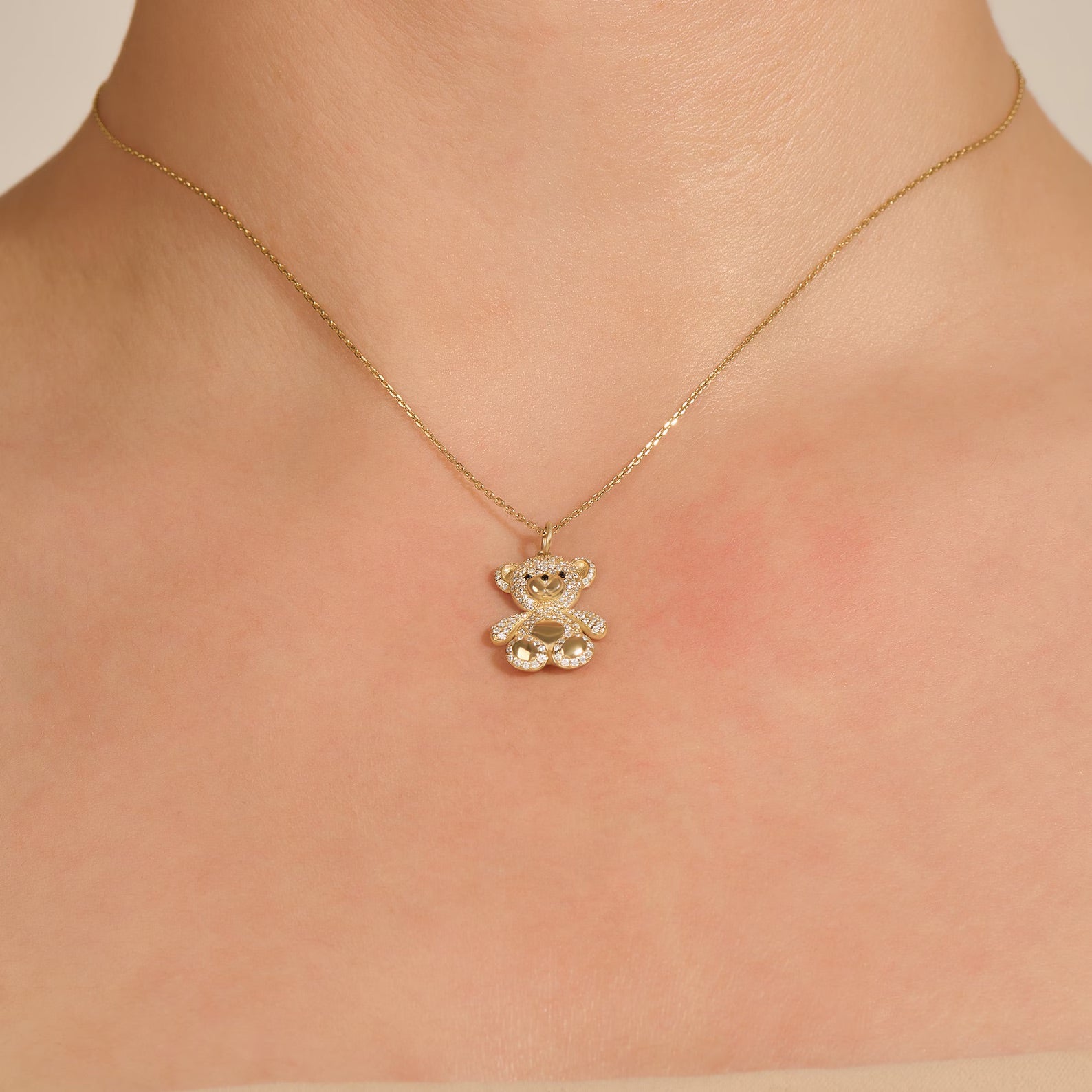 Teddy Bear Necklace - ARTSY SILVER