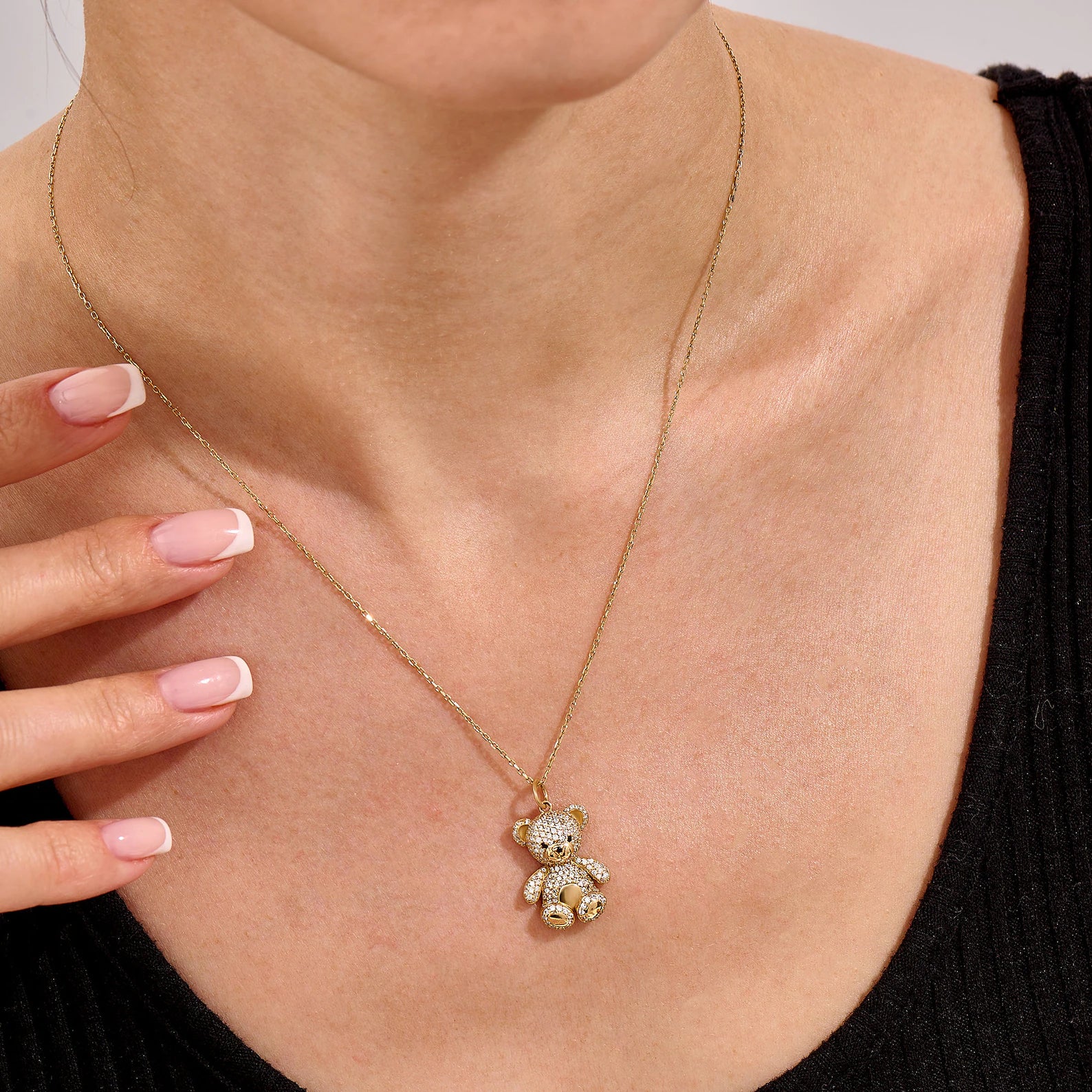 Teddy Bear Necklace - ARTSY SILVER