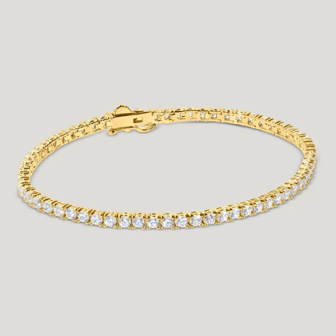 3mm Tennis Bracelet Gold Plated - ARTSY SILVER