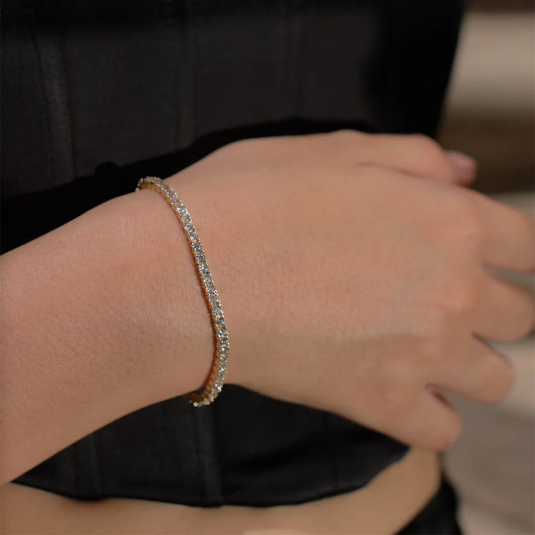 3mm Tennis Bracelet Gold Plated - ARTSY SILVER