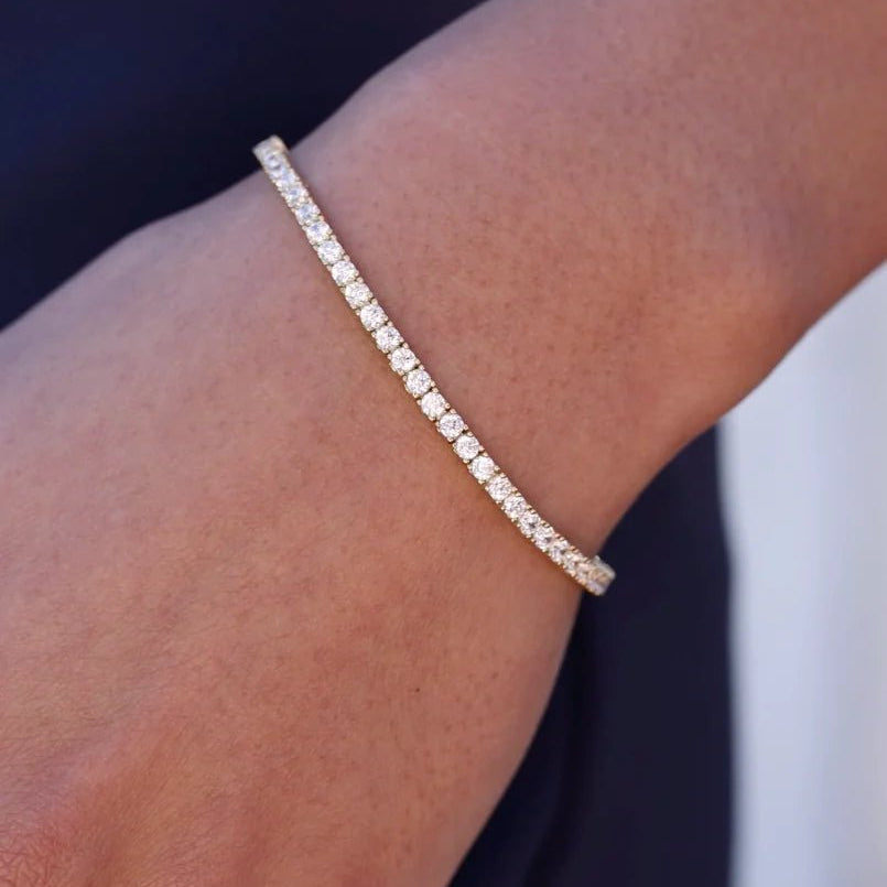 3mm Tennis Bracelet Gold Plated - ARTSY SILVER