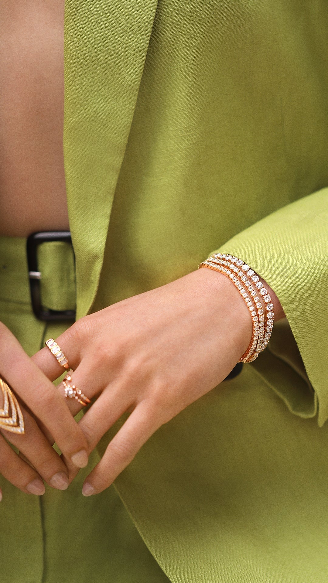 4mm Tennis Bracelet Gold Plated - ARTSY SILVER