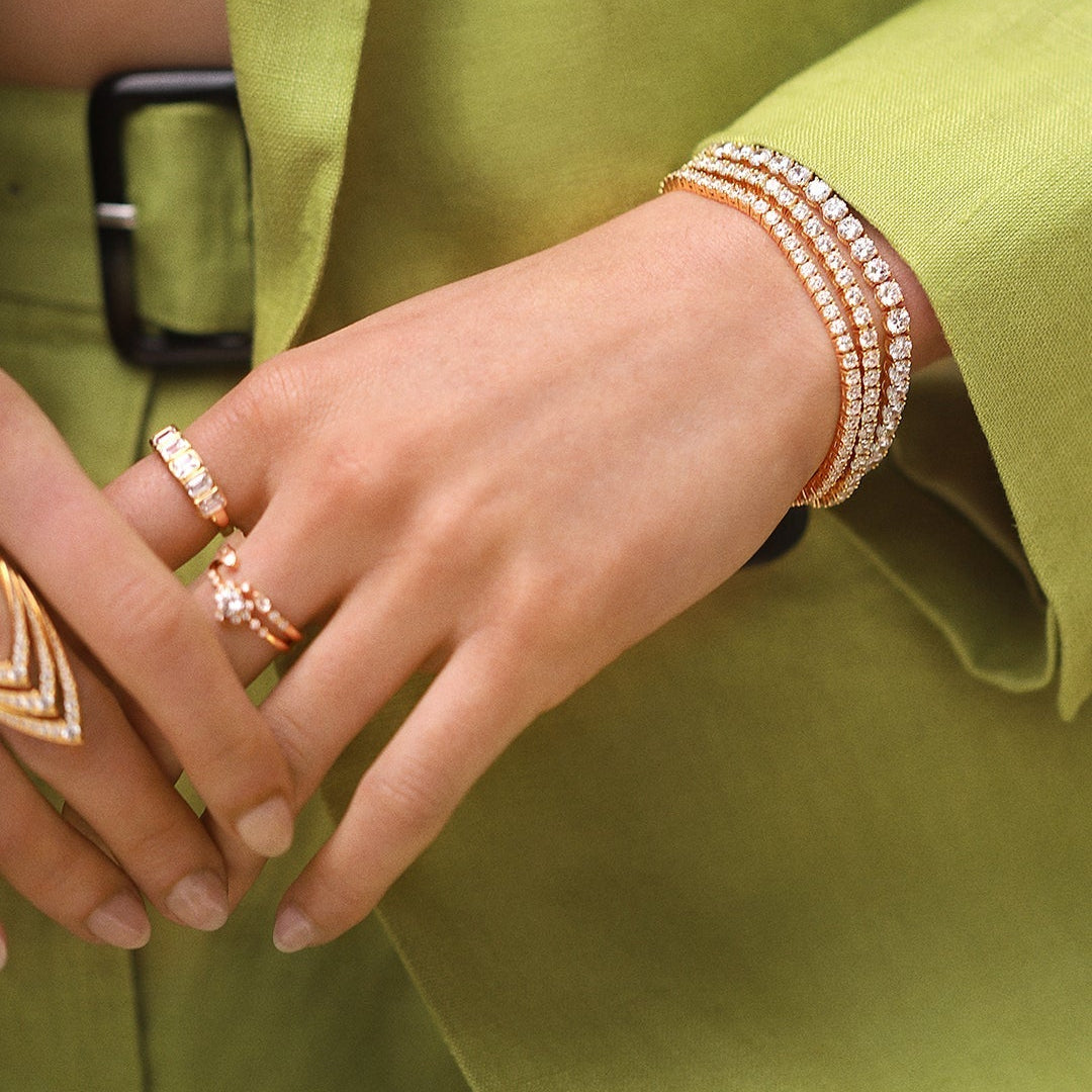 4mm Tennis Bracelet Gold Plated - ARTSY SILVER