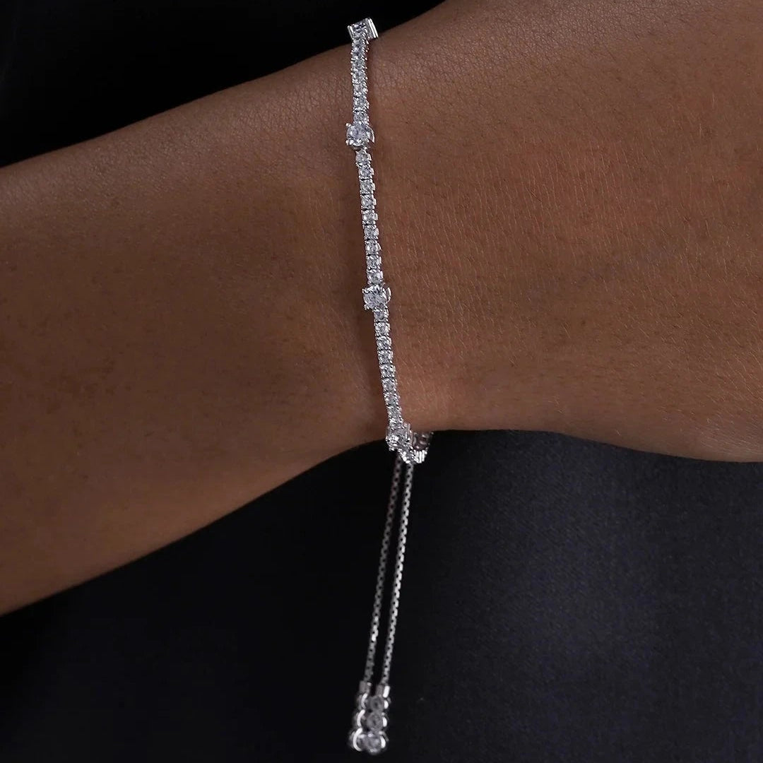 Tennis Multi Stone Bracelet Silver - ARTSY SILVER