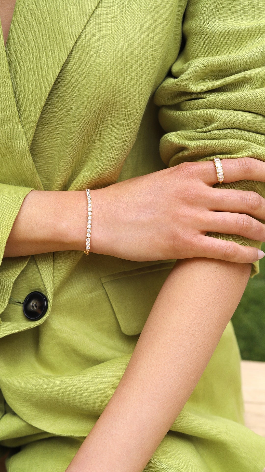Tennis Adjustable Bracelet 3mm Gold Plating - ARTSY SILVER