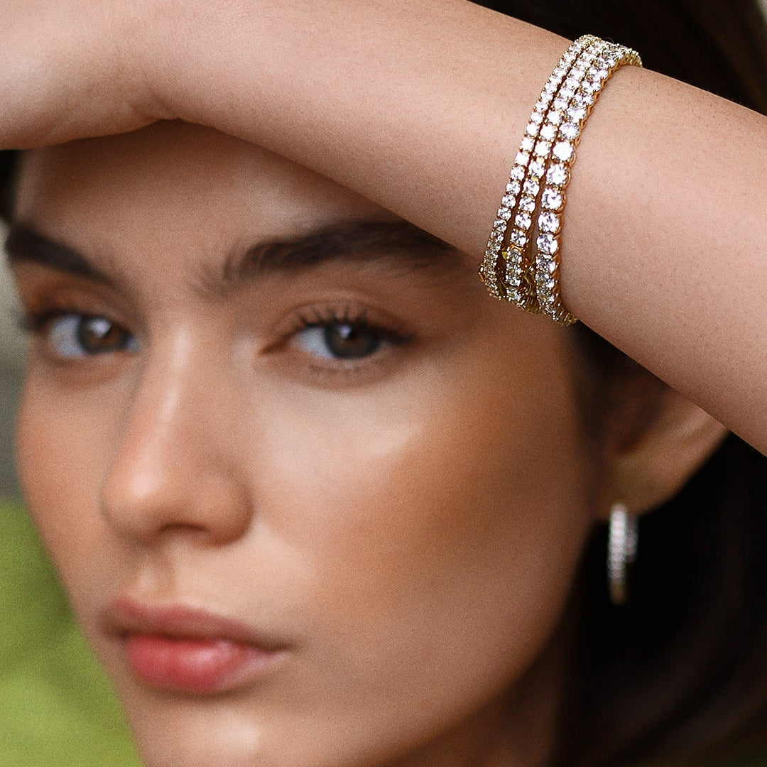 4mm Tennis Bracelet Gold Plated - ARTSY SILVER