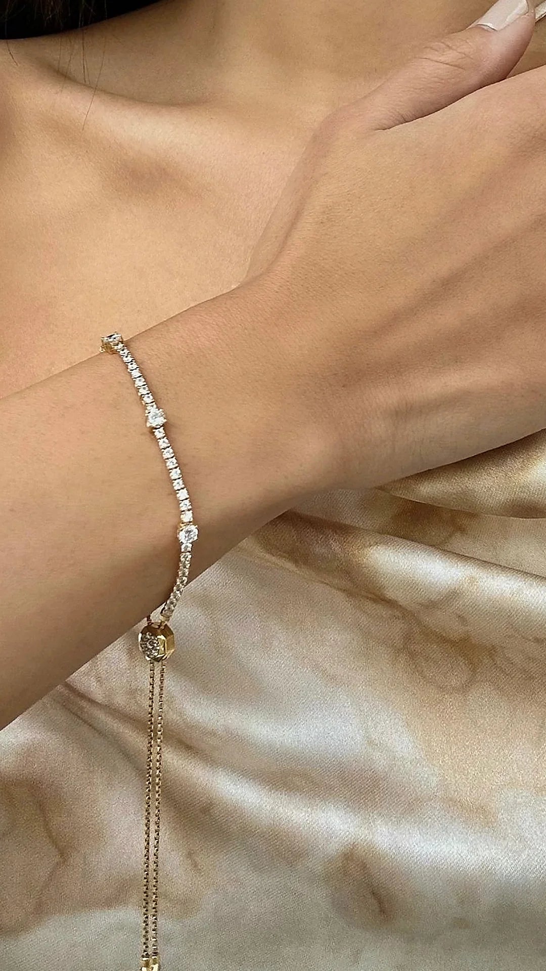 Tennis Multi Stone Bracelet Gold Plated - ARTSY SILVER