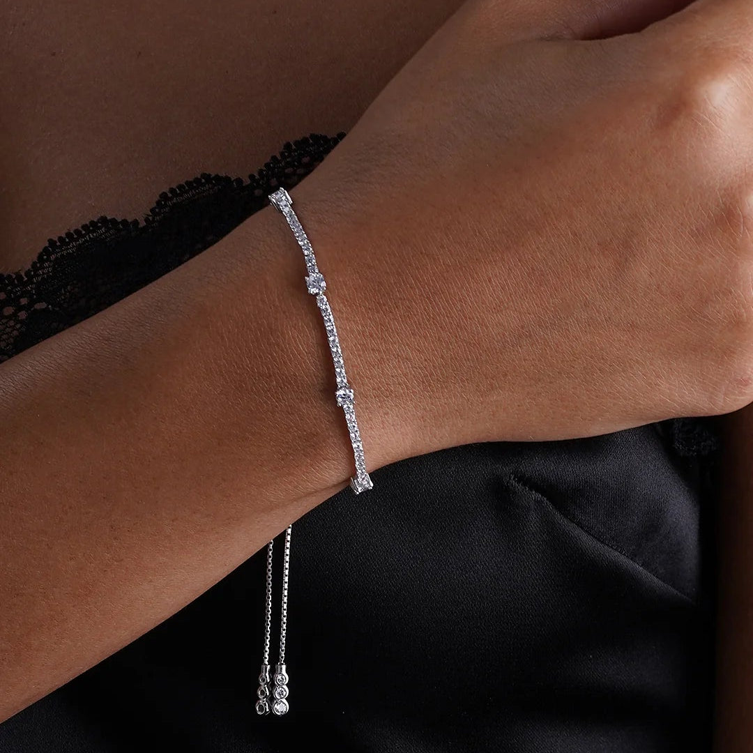 Tennis Multi Stone Bracelet Silver - ARTSY SILVER