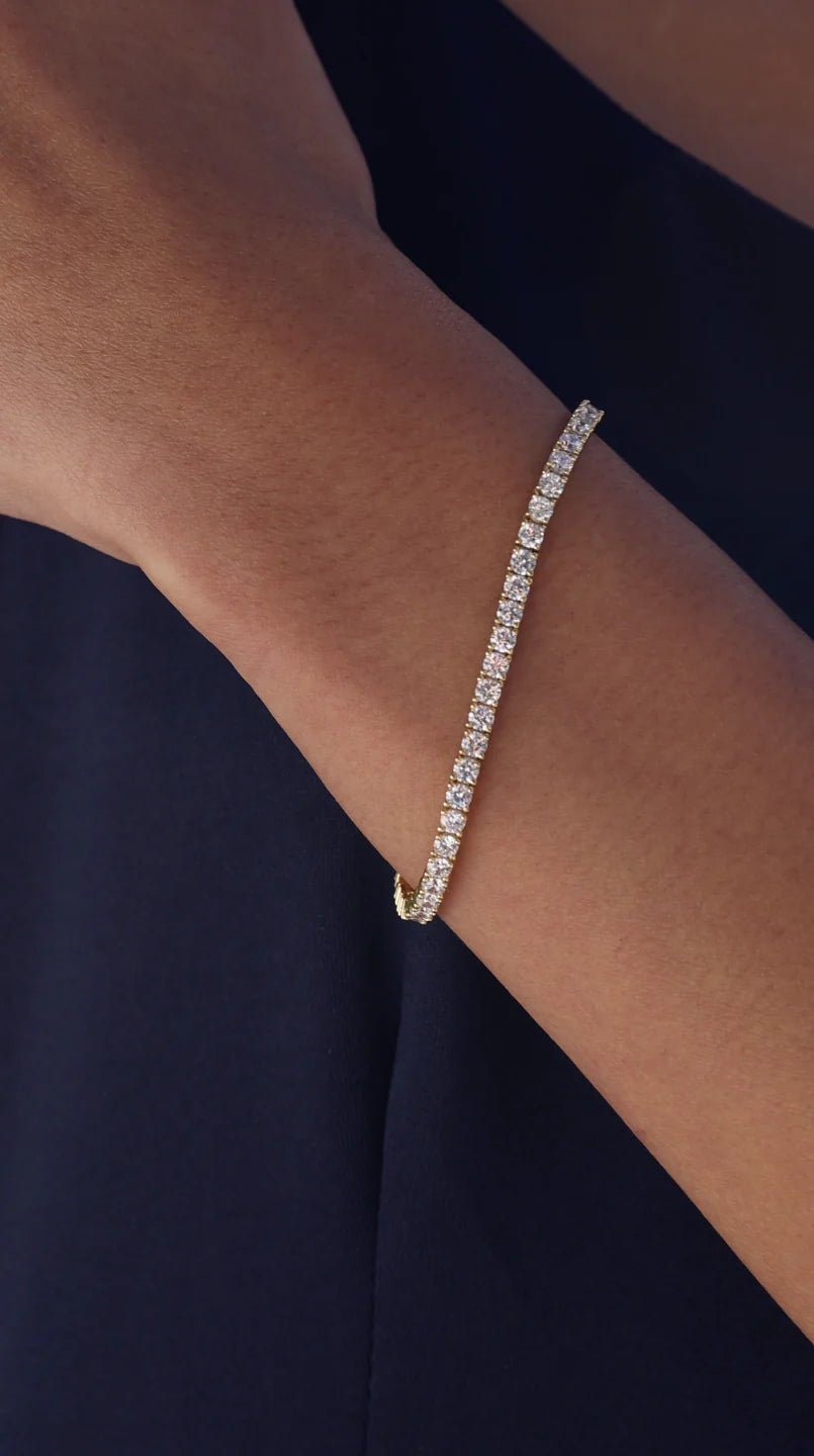4mm Tennis Bracelet Gold Plated - ARTSY SILVER