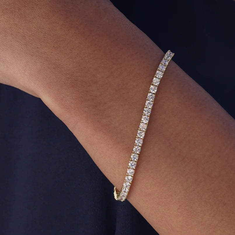 4mm Tennis Bracelet Gold Plated - ARTSY SILVER