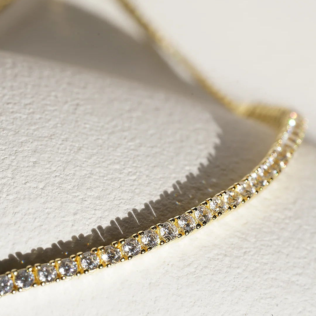 Tennis Adjustable Bracelet 3mm Silver - ARTSY SILVER