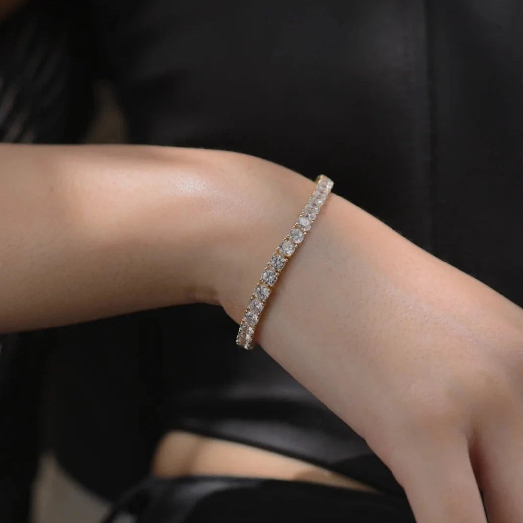 5mm Tennis Bracelet Gold Plated - ARTSY SILVER