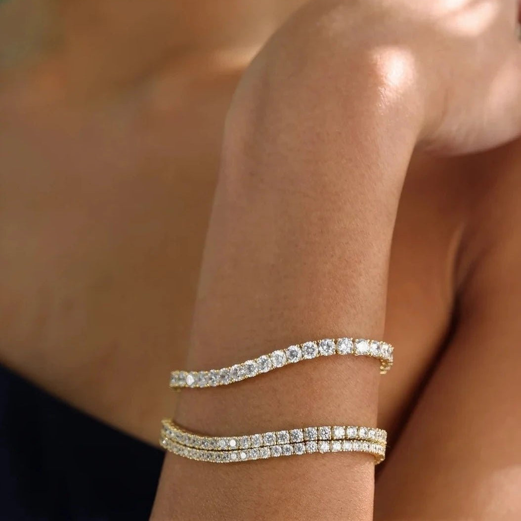 5mm Tennis Bracelet Gold Plated - ARTSY SILVER