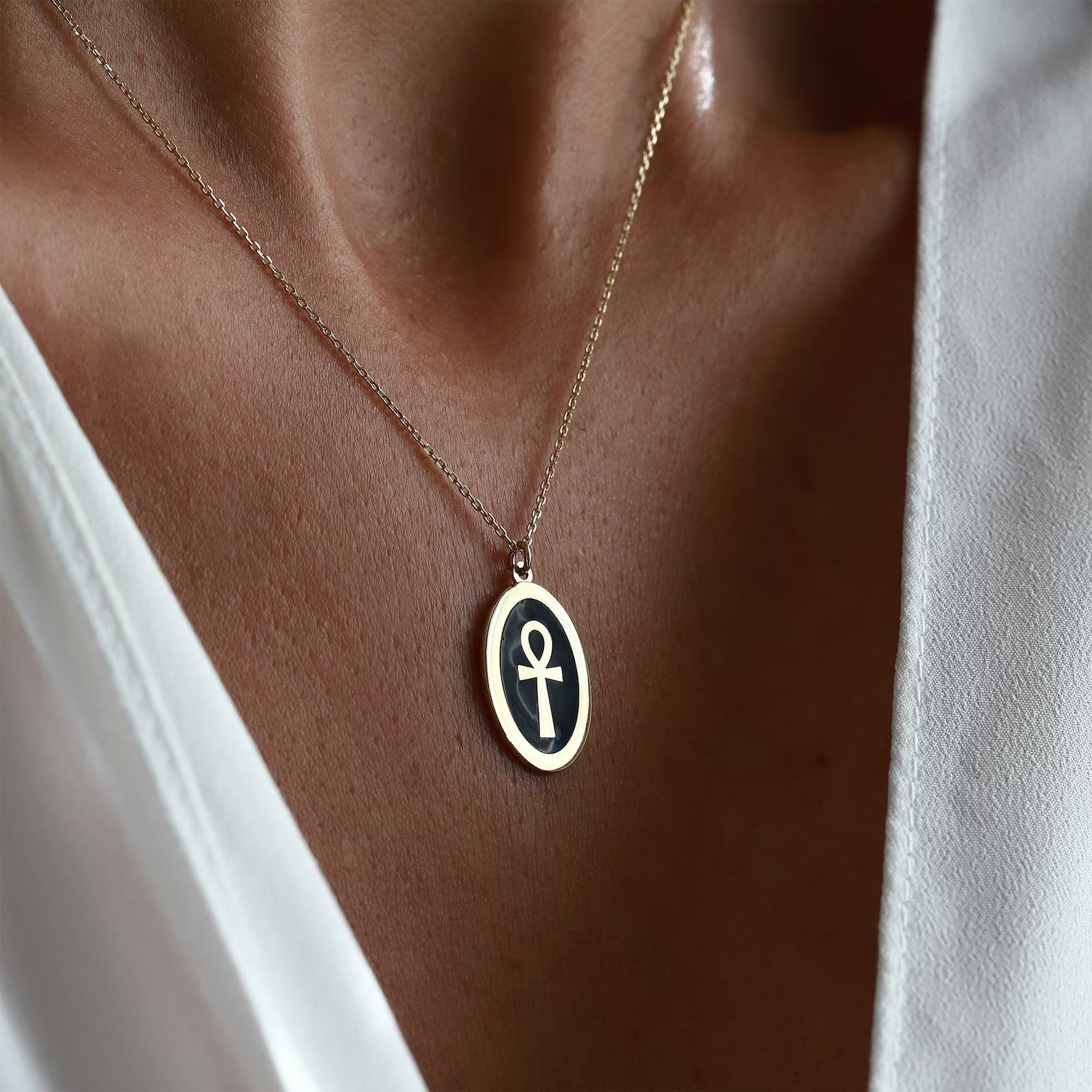 The Key Of Life Medallion Necklace - ARTSY SILVER