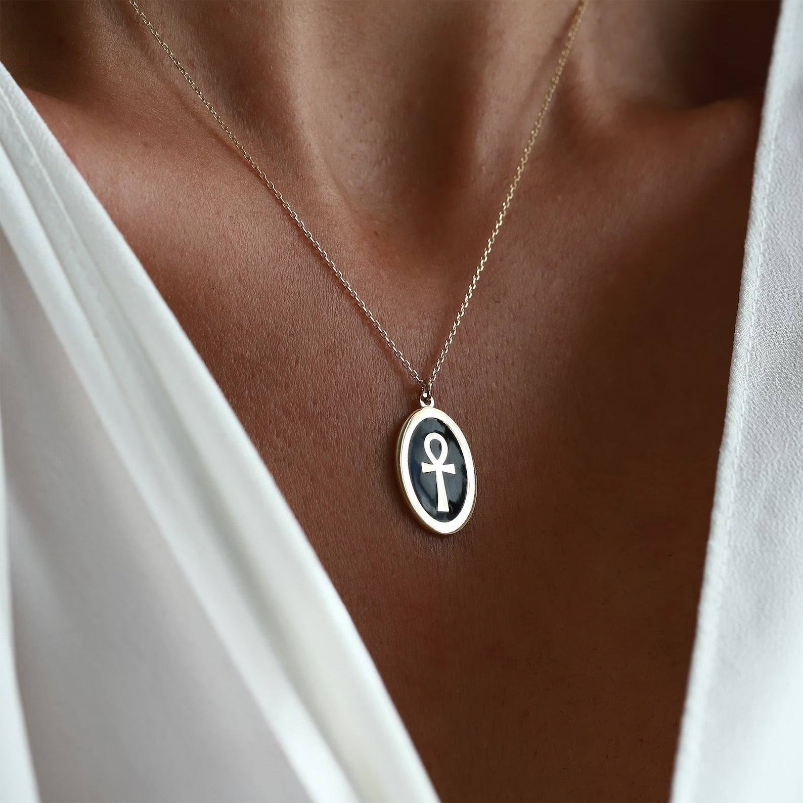 The Key Of Life Medallion Necklace - ARTSY SILVER