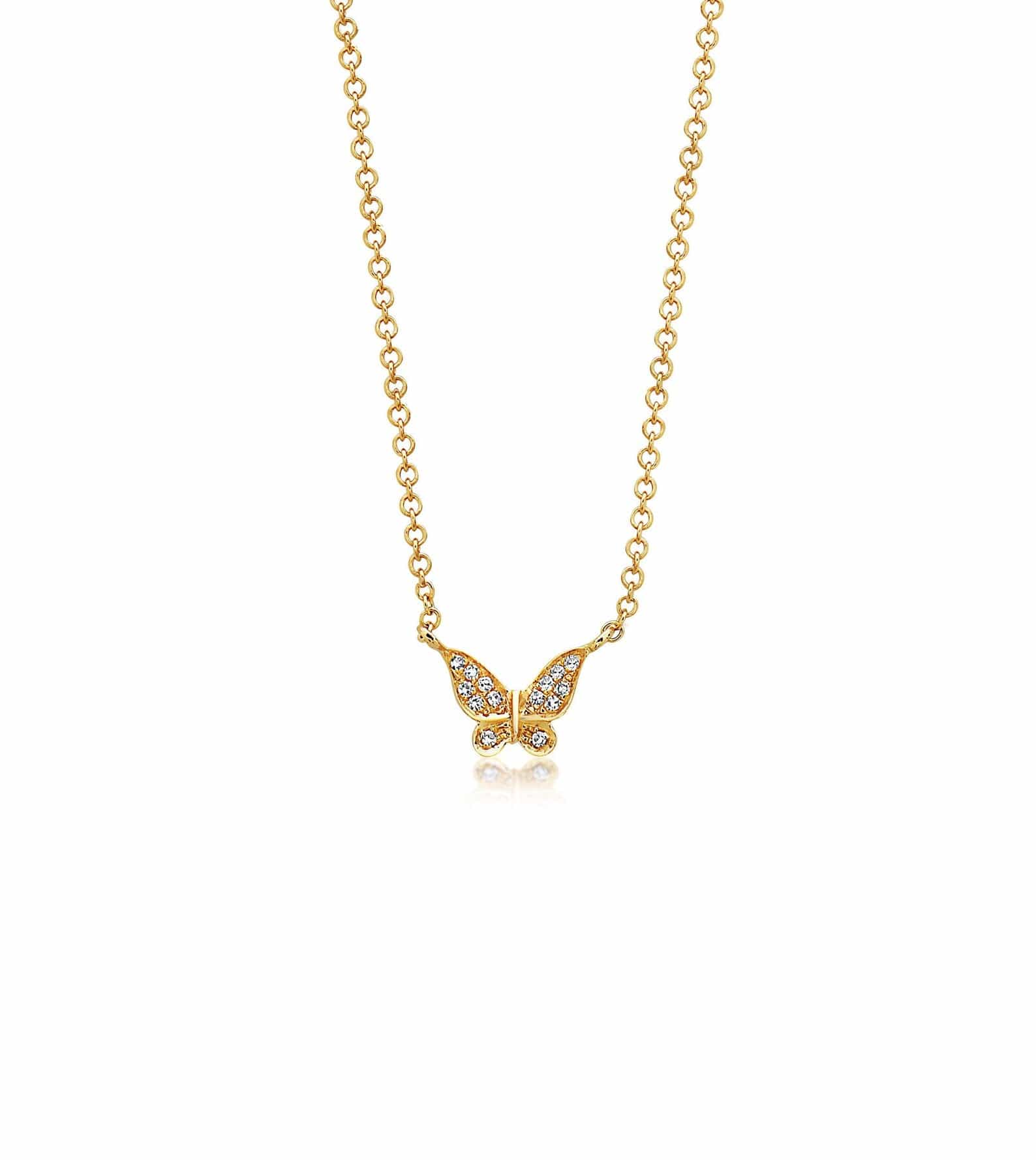 Tiny Fairy Butterfly Zircon Necklace - ARTSY SILVER