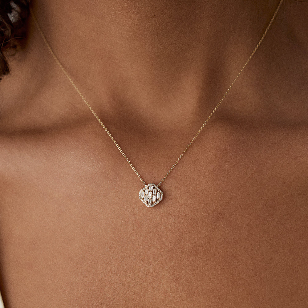 unique Baguette stones Necklace