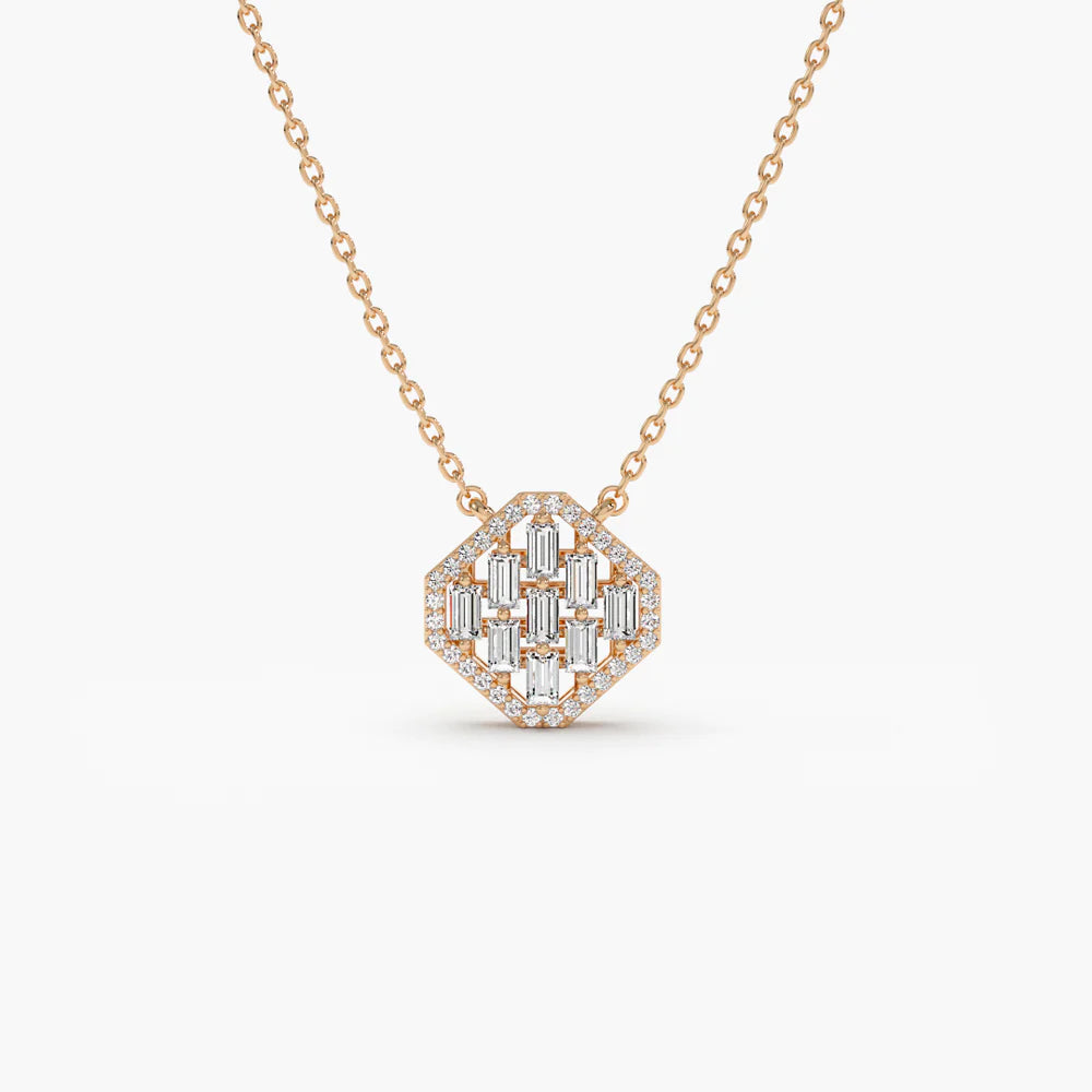 unique Baguette stones Necklace