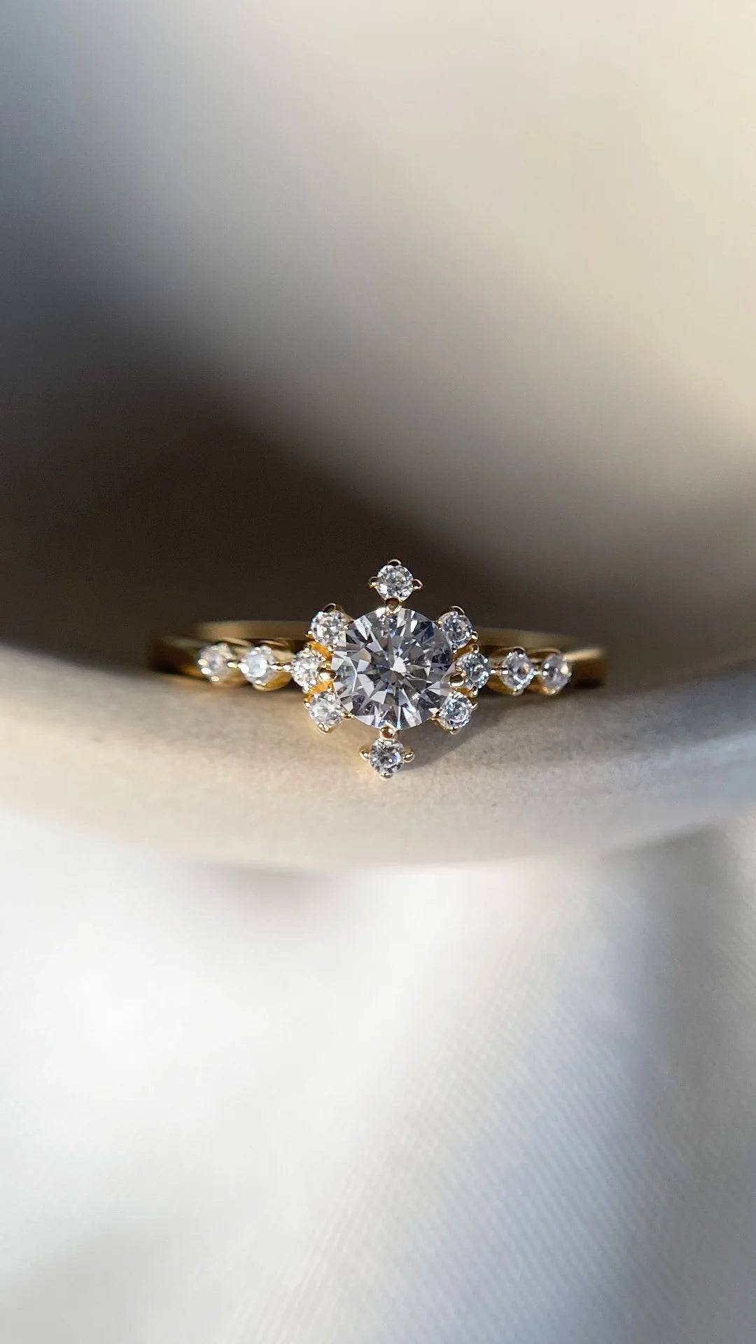 Amour Zircon Stone Gold Plated Ring - ARTSY SILVER