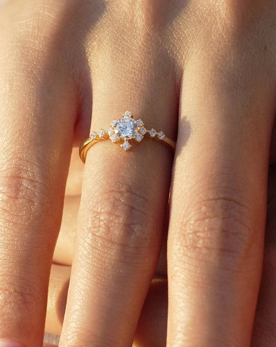 Amour Zircon Stone Gold Plated Ring - ARTSY SILVER