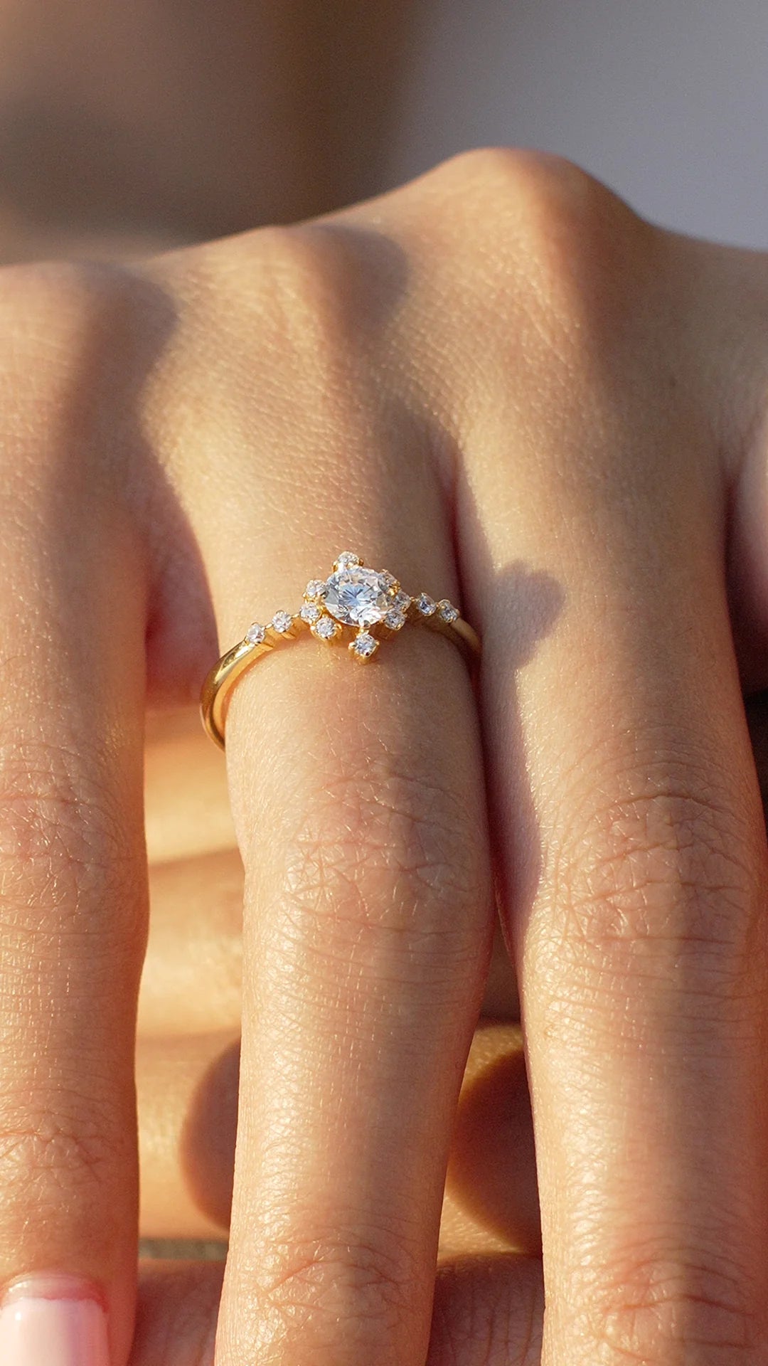 Amour Zircon Stone Gold Plated Ring - ARTSY SILVER