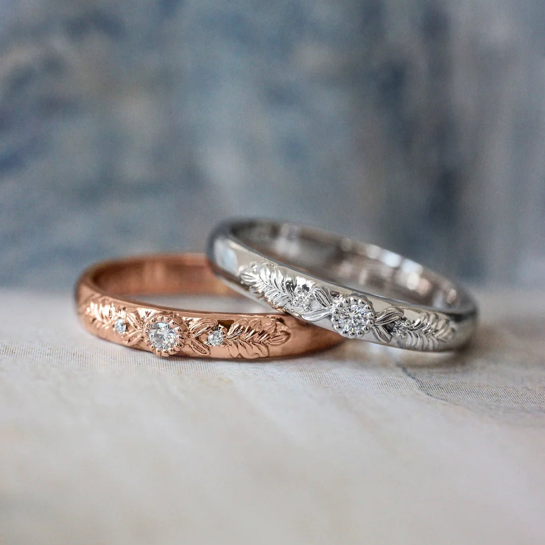 Soulmates Oath Zircon Silver Band - ARTSY SILVER