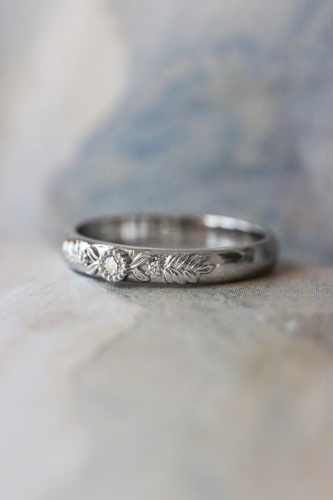 Soulmates Oath Zircon Silver Band - ARTSY SILVER