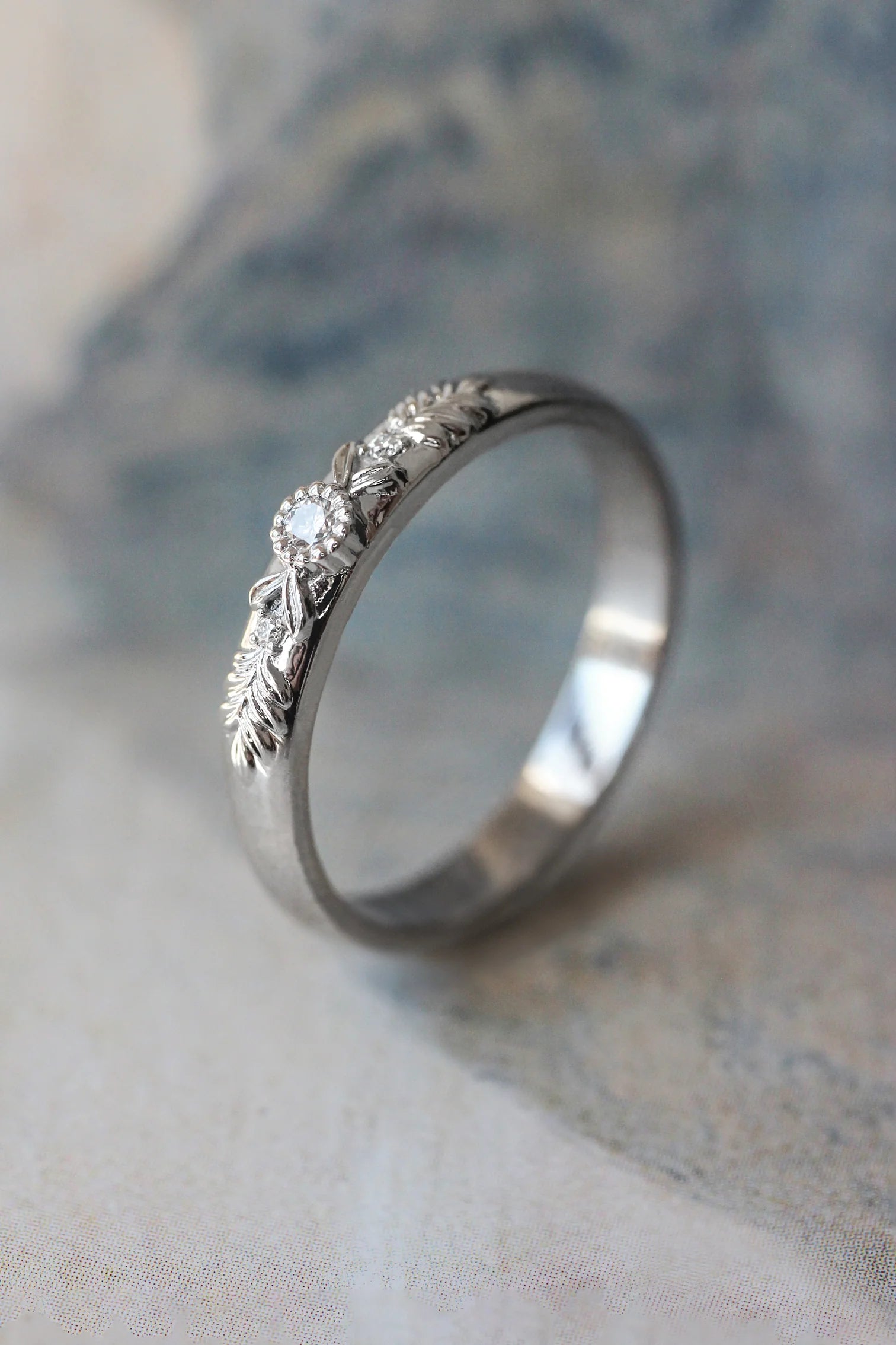 Soulmates Oath Zircon Silver Band - ARTSY SILVER