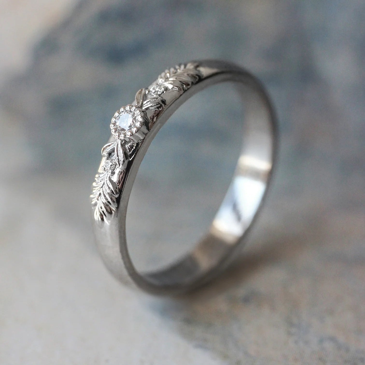 Soulmates Oath Zircon Silver Band - ARTSY SILVER