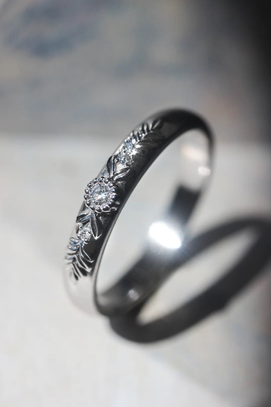 Soulmates Oath Zircon Silver Band - ARTSY SILVER