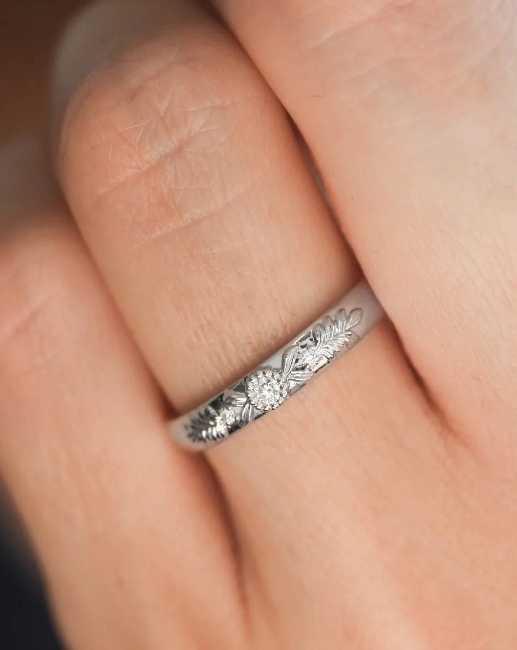 Soulmates Oath Zircon Silver Band - ARTSY SILVER