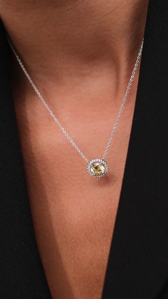 Sweet Dreams Yellow Zircon Necklace - ARTSY SILVER