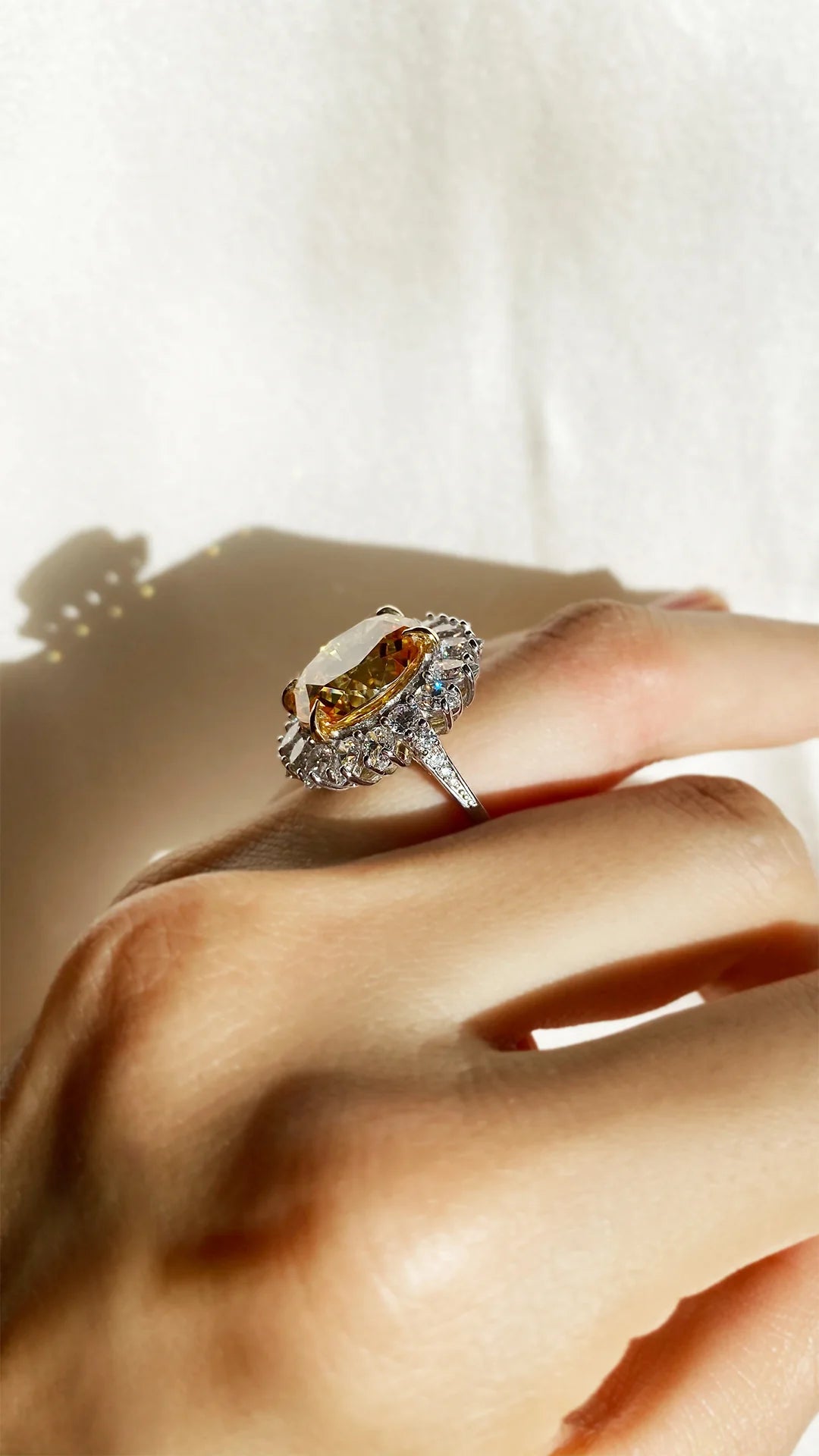 Marie Antoinette Yellow Zircon Ring - ARTSY SILVER