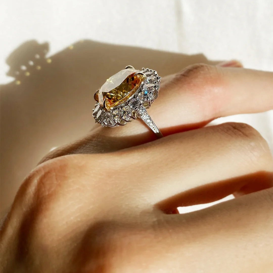 Marie Antoinette Yellow Zircon Ring - ARTSY SILVER