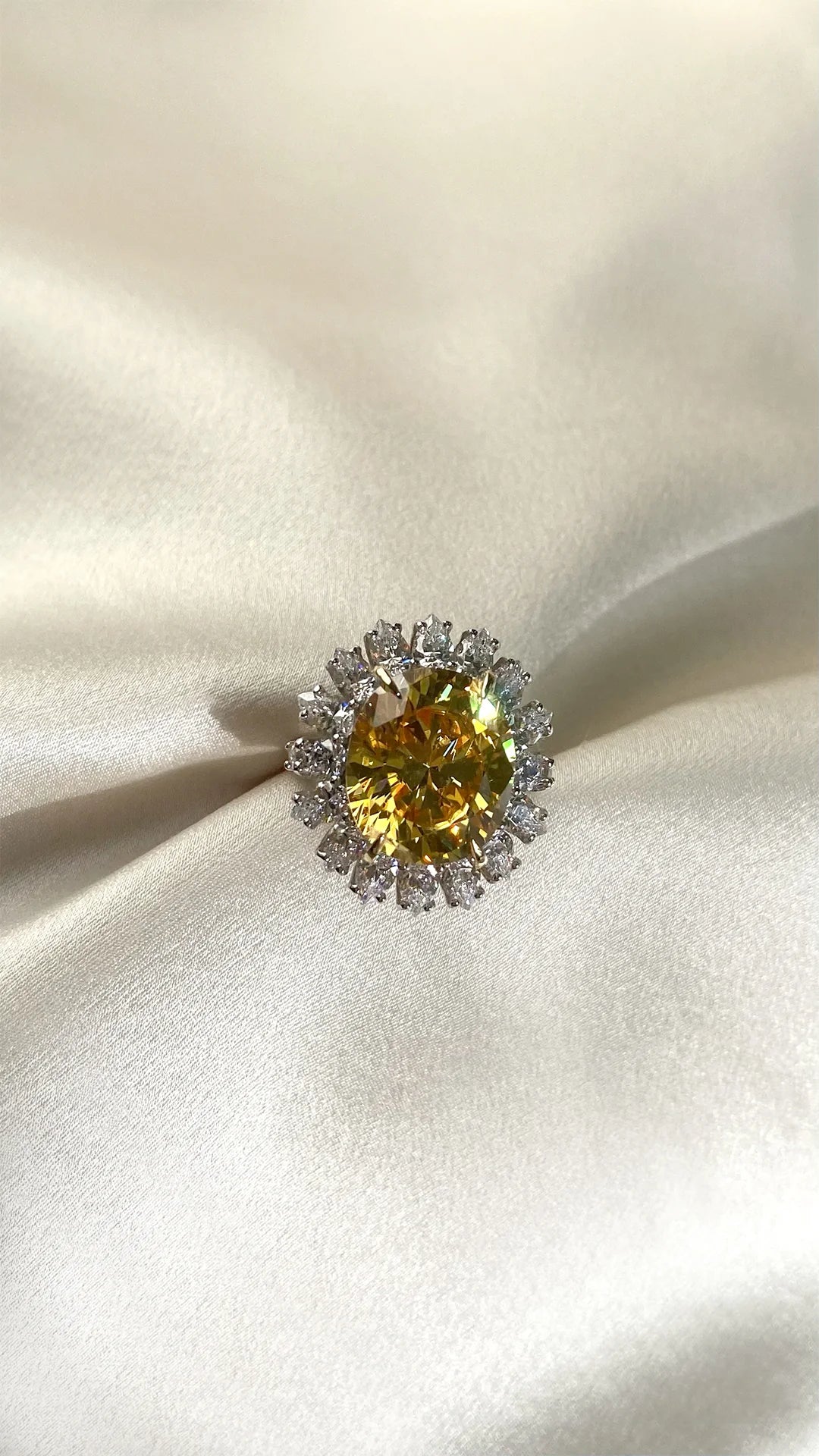 Marie Antoinette Yellow Zircon Ring - ARTSY SILVER