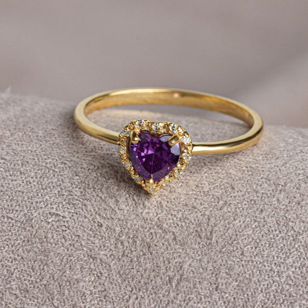 You Amethyst Heart Ring - ARTSY SILVER