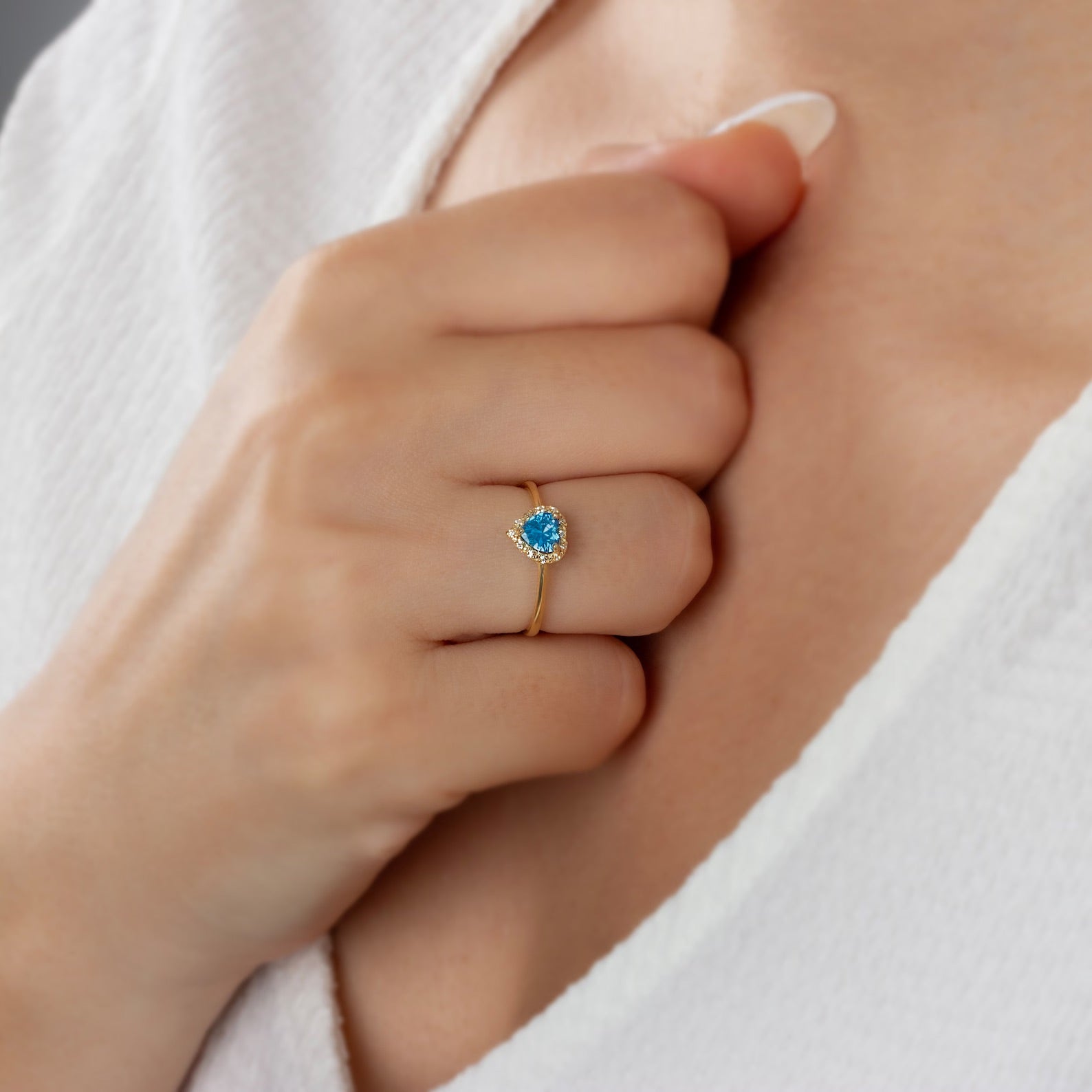 You London Blue Topaz Heart Ring - ARTSY SILVER